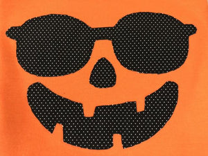 Applique Jack O Lantern with shades boys Halloween tee