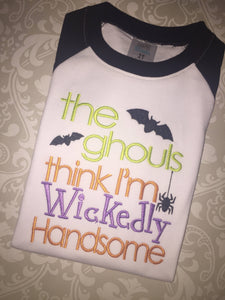 The Gouls Think I'm Wickedly Handsome Halloween raglan