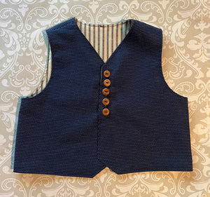 Christopher Legend Italian textured chambray vest