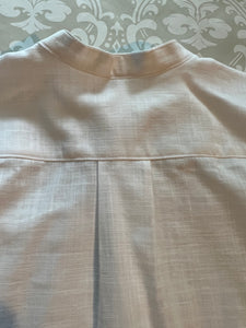 Christopher Legend Linen poet collar button down shirt