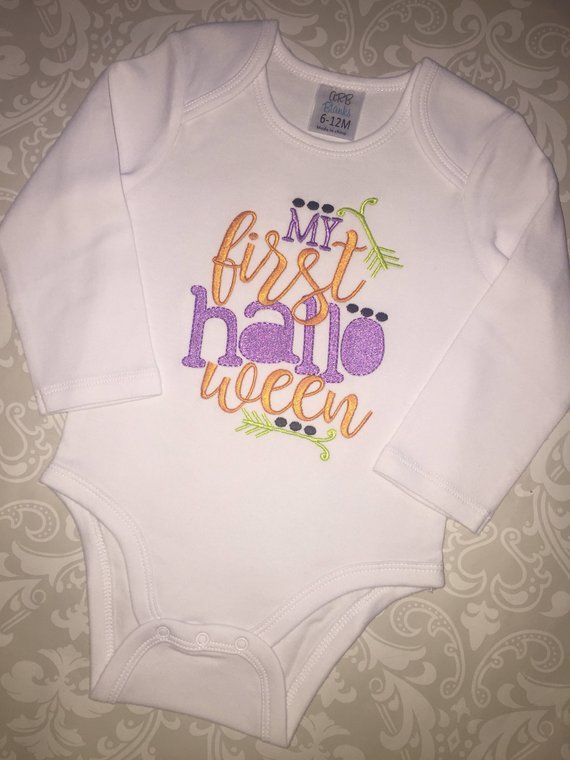 My First Halloween embroidered baby bodysuit