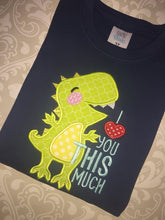 I Love You This Much dino applique boys valentine tee