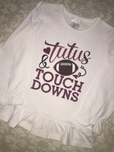 Tutus and touchdowns applique tee