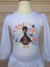 Floral turkey monogram fall  outfit