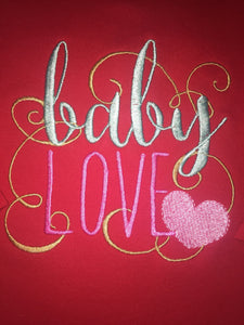 Baby Love Embroidered Valentine bodysuit