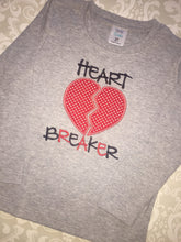 Heart breaker applique Valentine  tee