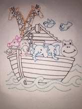 Noah'a ark embroidered baby gown