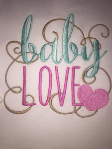 Baby Love Embroidered Valentine bodysuit