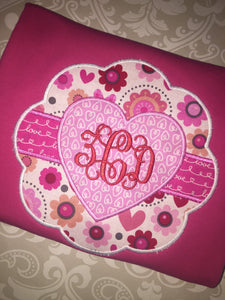 Applique Heart Monogrammed Valentine outfit