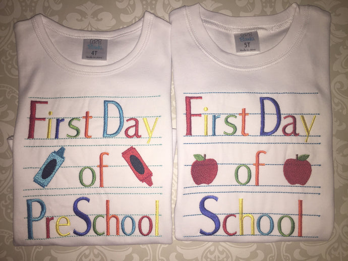 First day of school  tee