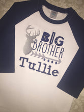 Monogram Deer big brother little brother raglan Sibling set