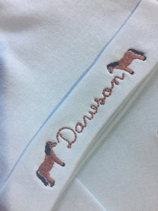 Horse monogram baby  gown