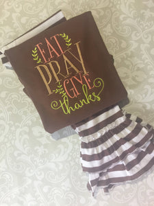 Eat Pray Give Thanks tee, fall outfit