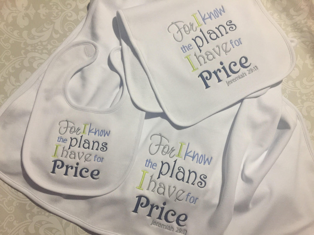 For I know the plans Christian baby boy gift