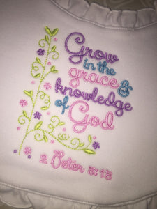 Embroidered Christian Baby bib