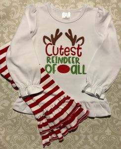 Cutest reindeer of all toddler Christmas outfit