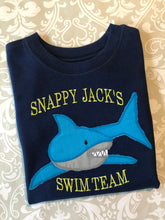 Snappy Jack’s Swim team applique shark tee