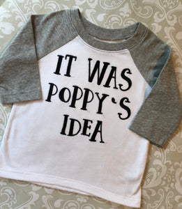 Embroidered personalized grandparent raglan tee