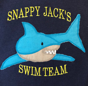 Snappy Jack’s Swim team applique shark tee