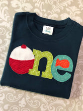 Fishing one first birthday applique tee