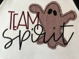 Team Spirit gamecock ghost applique raglan tee