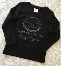 Nightmare before nap time embroidered black halloween tee