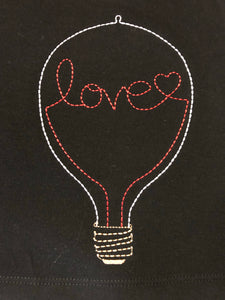 Valentine tunic with embroidered love light bulb