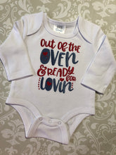 Out of the oven and ready for lovin embroidered baby bodysuit