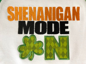 Shenanigan mode on applique st paddy raglan