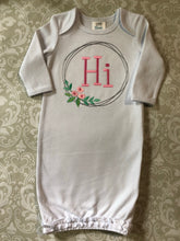 Hi embroidered baby girl gown
