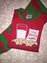 Milk and cookies for Santa applique Christmas pajamas