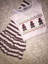 Faux smocked Gingerbread girl Christmas outfit and tee